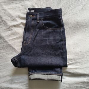Uniqlo U Raw Selvedge Reg Fit Jeans, Size 31, Indigo Denim